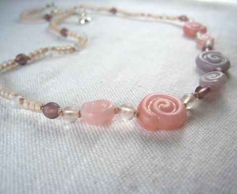 Little,Girls,Necklace,,Pink,&,Purple,Swirls,,Magnetic,Clasp,Children,Jewelry,Necklace,blue,flower,birthday,tween,magnetic_clasp,cobalt,beaded,kids,girls,holiday,whimsical,Czech_Beads,Japanese_beads,argentium_sterling_silver_findings,lead_safe_magnetic_clasp,silk_cord