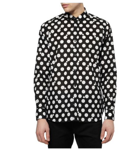 SAINT,LAURENT,SLIM-FIT,POLKA-DOT,COTTON,SHIRT