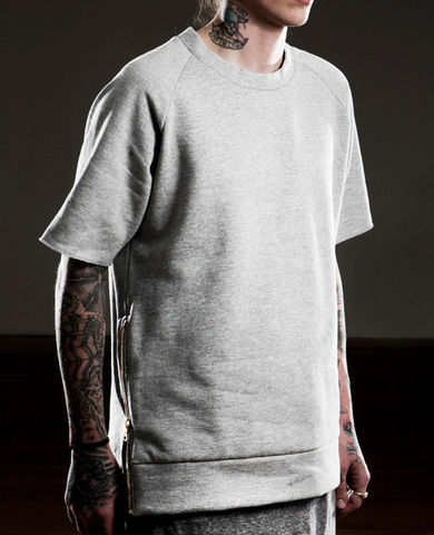 Fear,of,God,Gray,Short,Sleeved,Sweatshirt,fear of god, mens, sweatshirt, crew neck