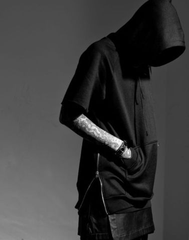 Fear,of,God,Black,Short-sleeved,hooded,sweatshirt, hoody, mens, black hoods