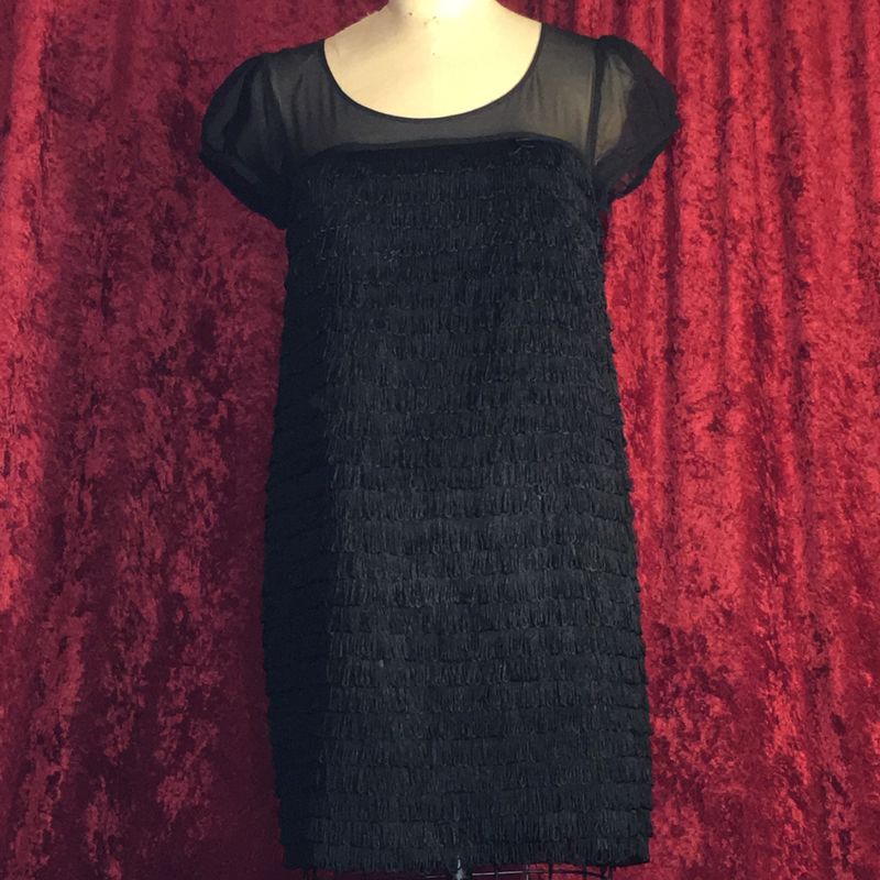 little black fringe dress
