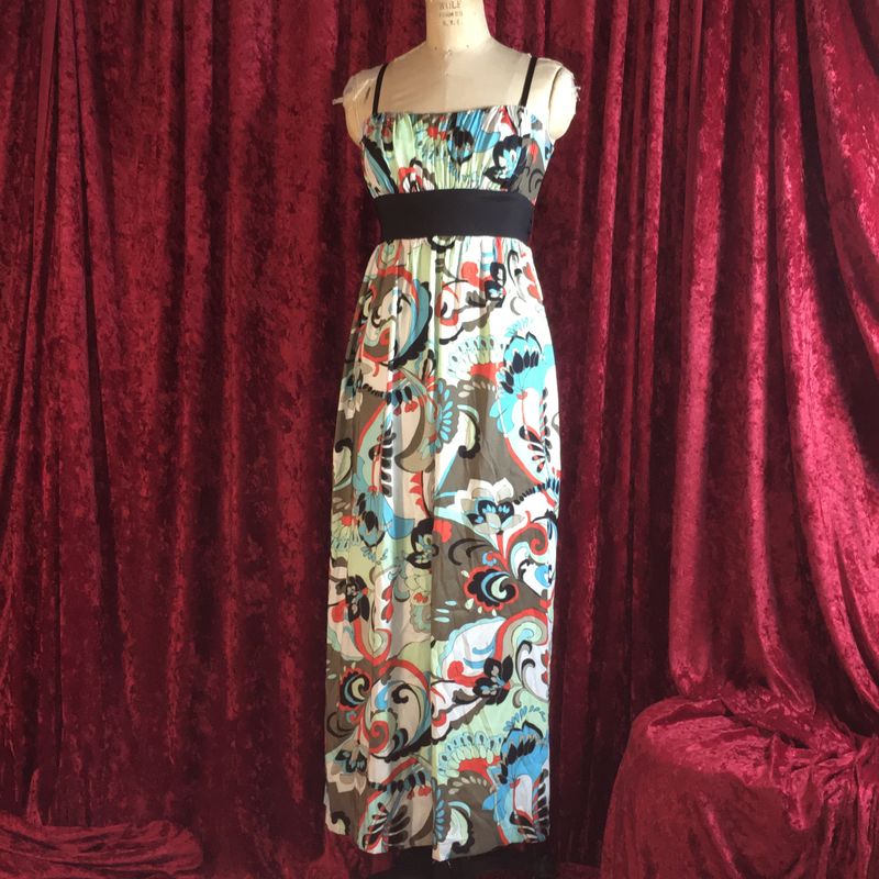 orange and blue sundress