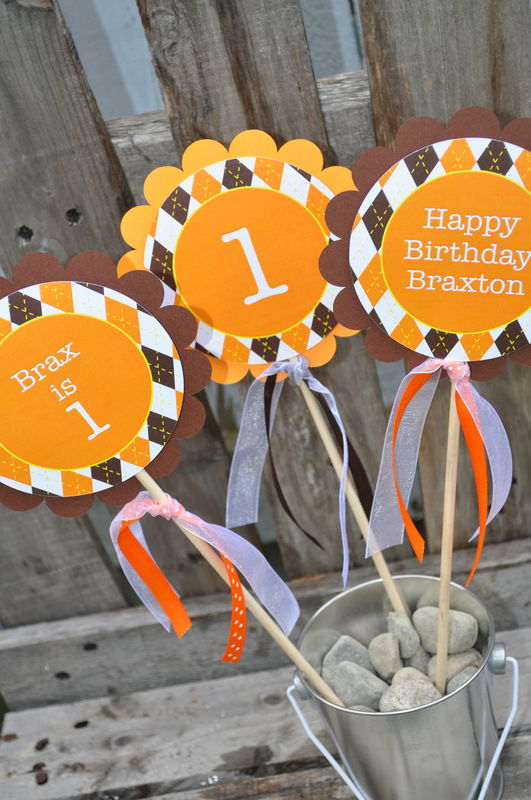 argyle birthday centerpiece sticks halloween autumn birthday party decorations fall colors brown - Halloween Birthday Party Decorations argyle birthday centerpiece sticks halloween autumn birthday party decorations fall colors brown - Halloween Birthday Party Decorations
