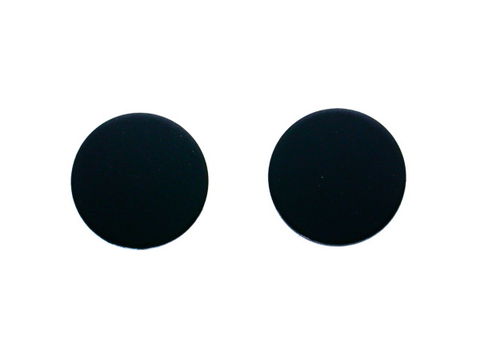 Flat,Disc,Earrings,Contemporary,Matte,Black,Unisex,Studs,Aluminum,12mm,contemporary earrings, rocker earrings, biker earrings, unisex earrings, classy black earrings, matte black earrings, stainless steel posts, stylish earrings for men, aluminum earrings, flat earrings, flat black earrings, flat studs, 3Fine Design