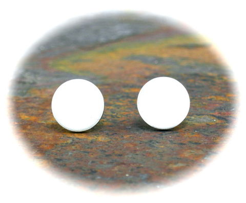 Cool,White,Ear,Studs,Flat,Earrings,for,Men,Guys,Teens,Discs,8mm,white earrings, white stud earrings, white earrings for men, cool earrings for men, aluminum earrings, flat disc earrings, round white earrings, white circle earrings, unique earrings for men, 8mm earrings, 3Fine Design