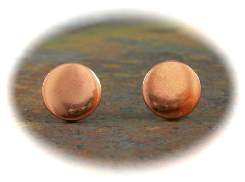 Classy,Earrings,Men,Guys,Teens,Unisex,Copper,Studs,Flat,Disc,10mm,classy earrings for men, cool earrings for guys, copper earrings, copper stud earrings, copper studs, unisex earrings, circle earrings, 10mm earrings, flat disc earrings, unique earrings for men, 3Fine Design