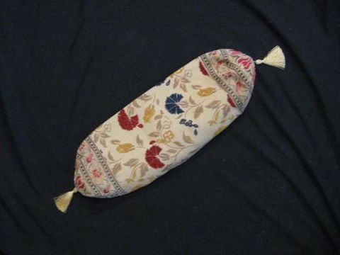 Bolster,Pillow,Cover,Turkish,,Floral,,Red,,Blue,,Cream,,Vertical,cotton,acrylic,pillow, bolster, cylinder, floral,  tapestry, Turkey, red, blue,  cream, tassel, BrushCreek, Southwestern Pa, Brush CreekWool Works