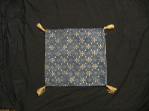 Square,Pillow,Cover,Turkish,Petite,Design,Blue,Gold,pillow, square, cover, Turkish, Petite, blue, Gold, BrushCreek, Southwestern Pa, Brush Creek Wool Works