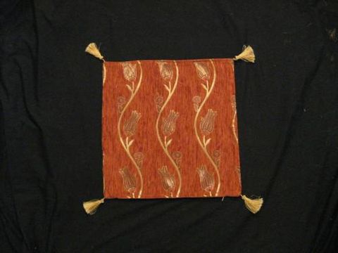 Square,Pillow,Cover,Turkish,Tulip,Rust,Gold,pillow, square, Turkish, tulip, rust, gold BrushCreek, Southwestern Pa, Brush Creek Wool Works
