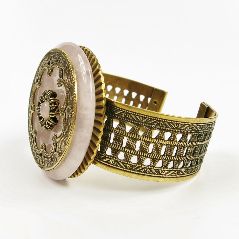 Jan Michaels Taj Mahal Cuff - Rose Quartz - TALICH
