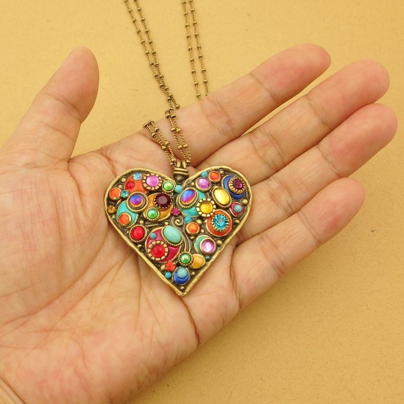 Michal Golan Confetti Large Heart Pendant Necklace Talich Michal Golan Confetti Large Heart Pendant Necklace Product Image