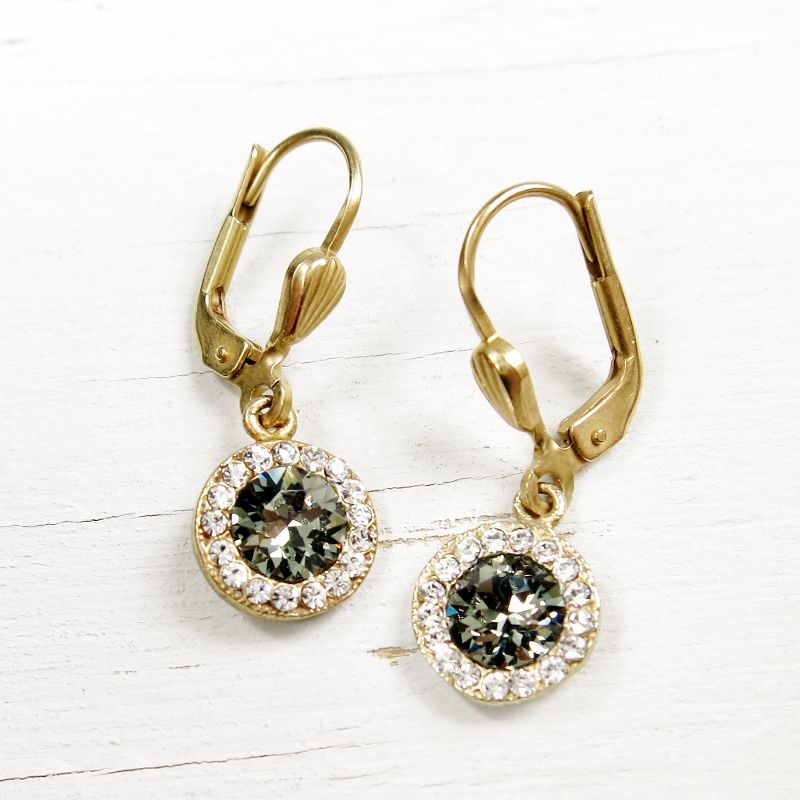 Catherine Popesco Pee Round Crystal Earrings In Black Diamond Catherine Popesco Pee Round Crystal Earrings In Black Diamond Product Image