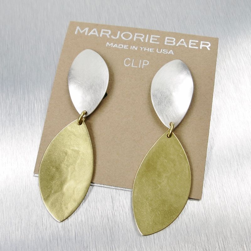 Marjorie Baer Large Linked Leaf Earrings Talich Marjorie Baer Large Linked Leaf Earrings Product Image