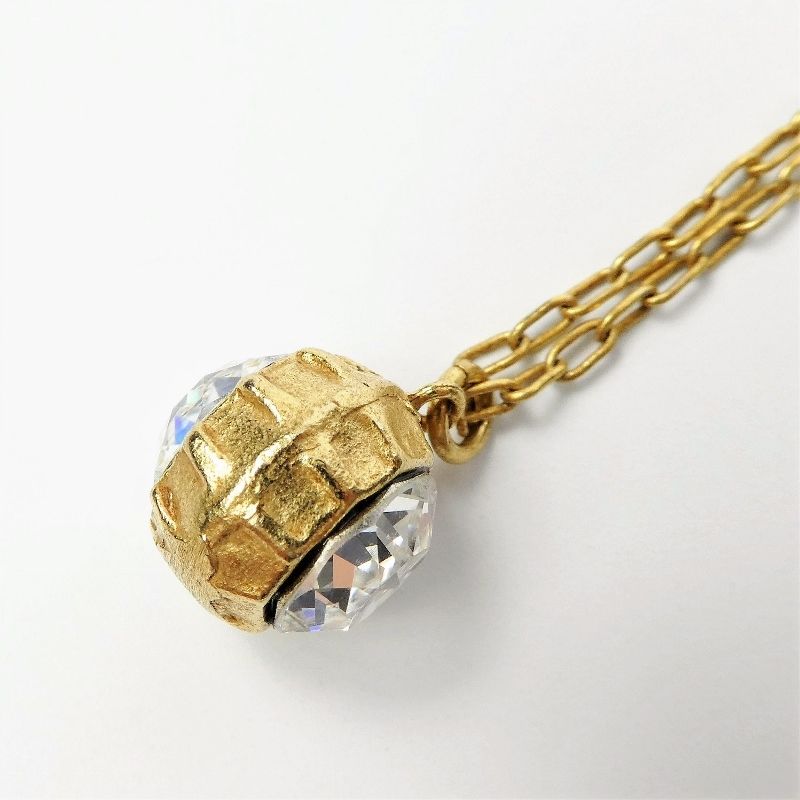 Catherine Popesco Double Sided Swarovski Crystal Ball Necklace Clear