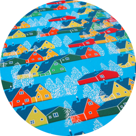 Houses,-,Ben,the,Illustrator,Ben the illustrator, fabrics, yellow cable car