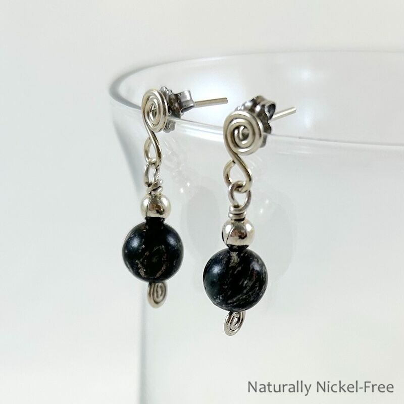 Desert Jasper Argentium Sterling Silver Post Earrings - product images  of 