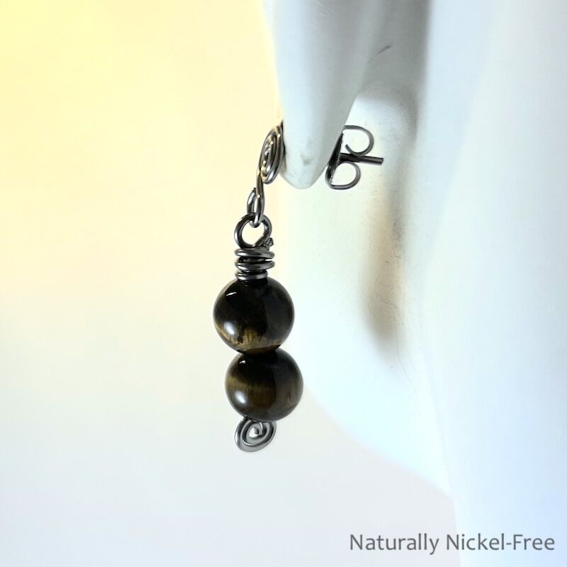 Tiger Eye Spiral Post Earrings - product images  of 