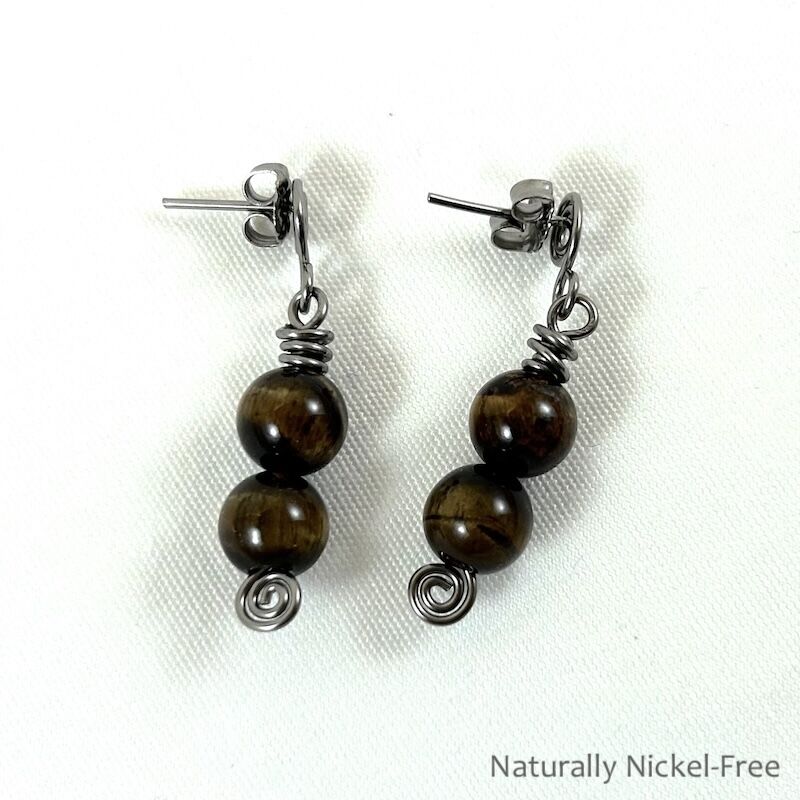 Tiger Eye Spiral Post Earrings - product images  of 