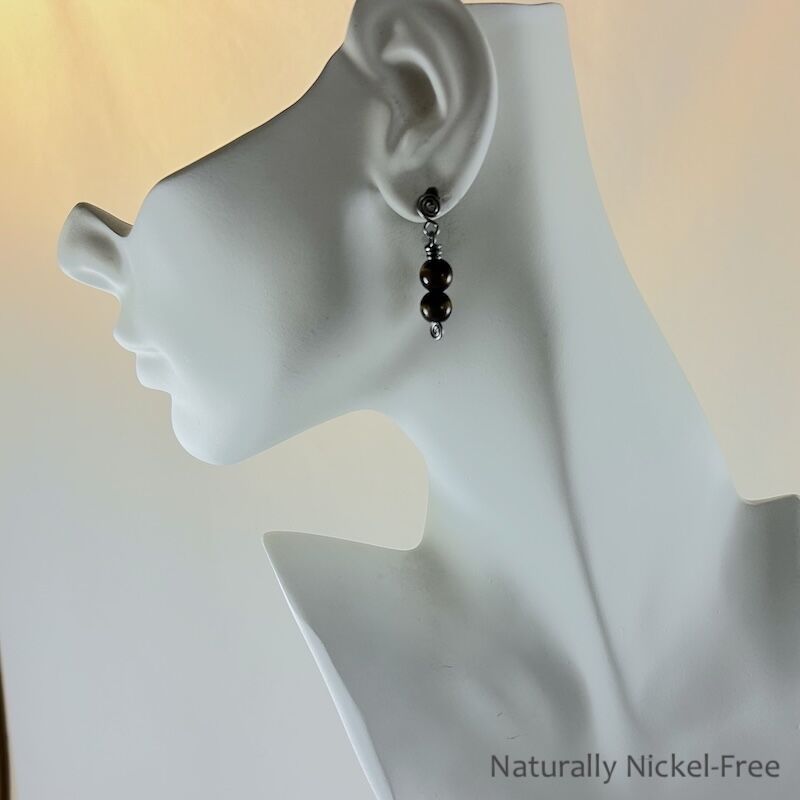 Tiger Eye Spiral Post Earrings - product images  of 