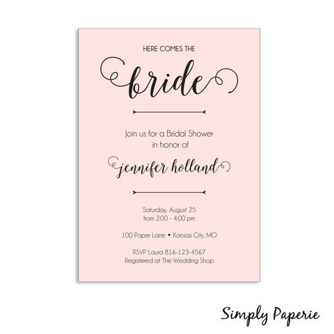 Shower Party Invitations Collection Simply Paperie Here Comes The Bride Shower Invitation Wedding