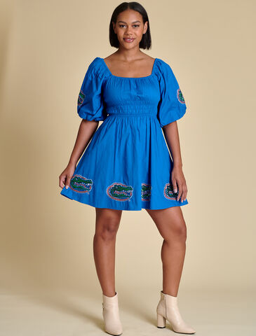 Gator,Puff,Sleeve,Dress,puff sleeve dress
