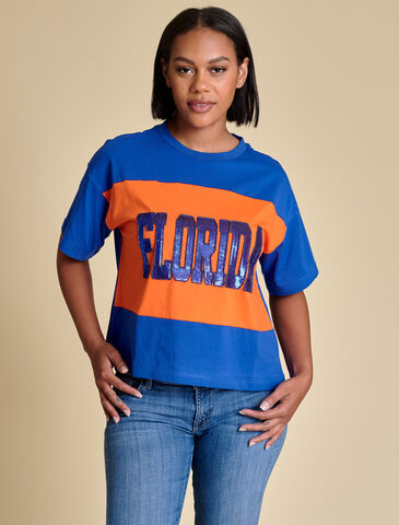 Florida,Colorblock,Sequin,Tee,Florida Colorblock Sequin Tee