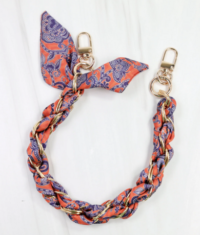 Serafina,Scarf,Purse,Chain,Blue,Orange,Serafina Scarf Purse Chain Blue Orange