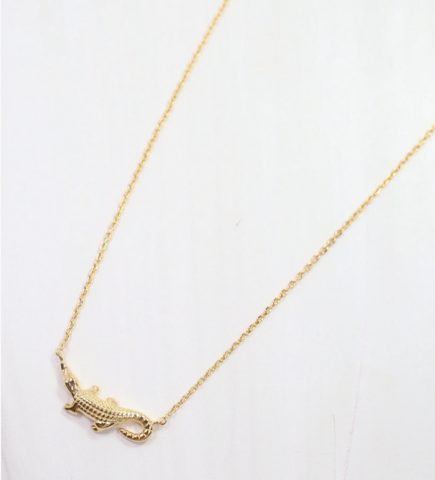 Alligator,Necklace,Gold,Alligator Necklace Gold
