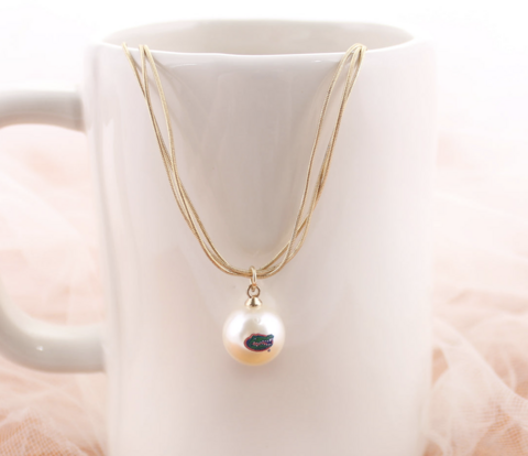 Florida,Gold,&,Pearl,Logo,3-Strand,Necklace,Florida Gold & Pearl Logo 3-Strand Necklace