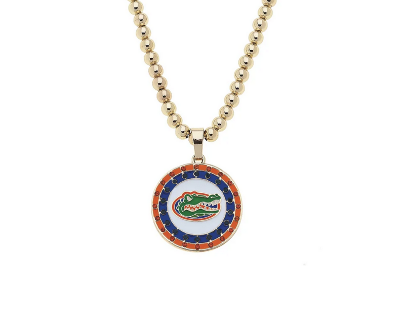 Florida Gators Pave Disc Necklace in Shiny Gold - product images  of 