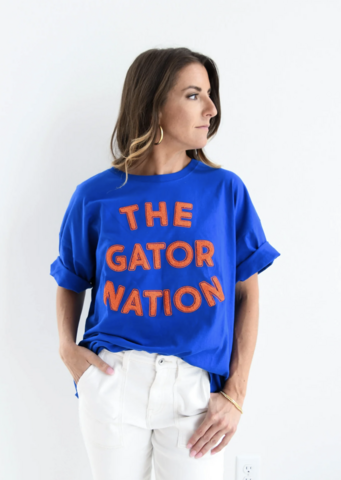Florida,Perkins,Chenille,Oversized,Band,Tee,Florida Perkins Chenille Oversized Band Tee