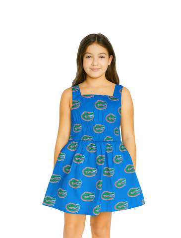 Girls,Poplin,Smocked,Dress,Girls Poplin Smocked Dress