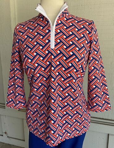 Britt,3/4,Sleeve,Top,Gator,Ribbon,Britt 3/4 Sleeve Top Gator Ribbon