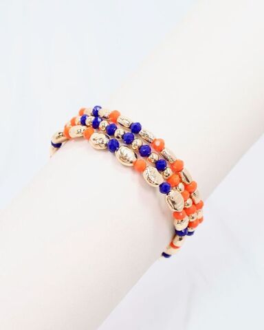 Gold,Football,Triple,Bracelet,Gold Football Triple Bracelet