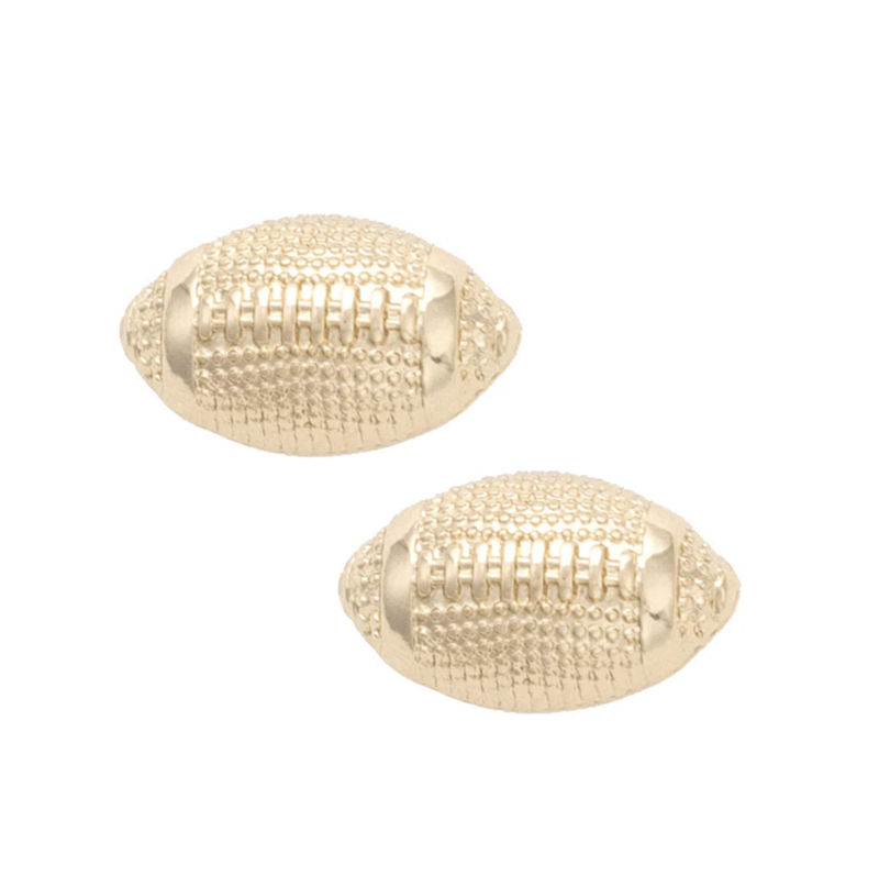 Football Stud Earrings in Shiny Gold - product image
