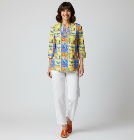 Boca,Tunic,(Sunshine,State,Patchwork),Boca Tunic