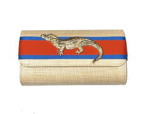 Gators,Straw,Foldover,Clutch,Straw Clutch