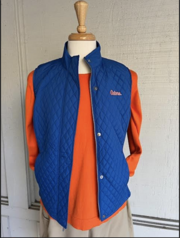 Blue,Women's,Gator,Logo,Vest,Blue Women's Gator Logo Vest