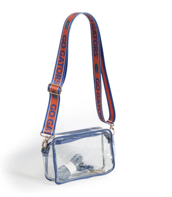 Clear Purse with Patterned Shoulder Straps - product images  of 