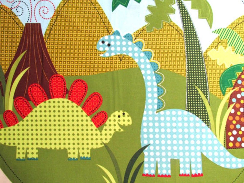 Quilt Fabric Panel Dino Dinosaur Fabric M Miller Pillow Quilt Blocks