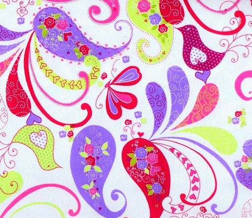 Cotton Quilt Fabric Flannel Cuddle Prints Delicate Paisley Floral White Multi - product images  of 