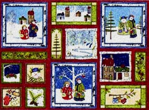 Christmas,Quilt,Fabric,Panel,Cool,Characters,Snowmen,Trees,quilt fabric,cotton material,auntie chris quilt,sewing,crafts,quilting,online fabric,sale fabric