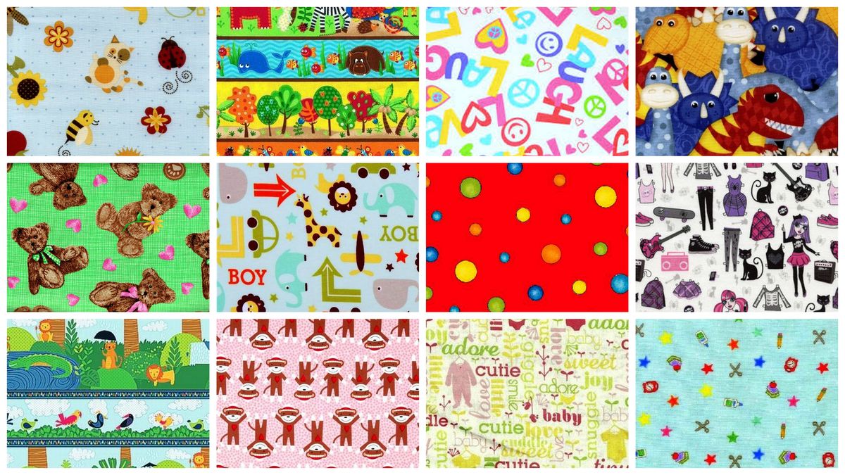 Kids Picks Children's Quilt Fabric Stash Builder 1/4 Yard Medley 2
