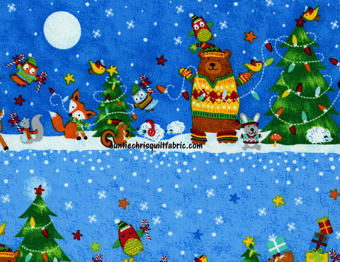 Cotton,Quilt,Fabric,Christmas,Blue,Snow,Day,Stripe,Kids,c4543,,quilt backing, dresses, quilt fabric,cotton material,auntie chris quilt,sewing,crafts,quilting,online fabric,sale fabric
