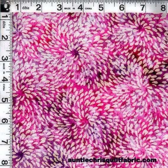 Cotton Batik Quilt Fabric India ST ASHBURY ASH010 SPRAY Purple Pink
