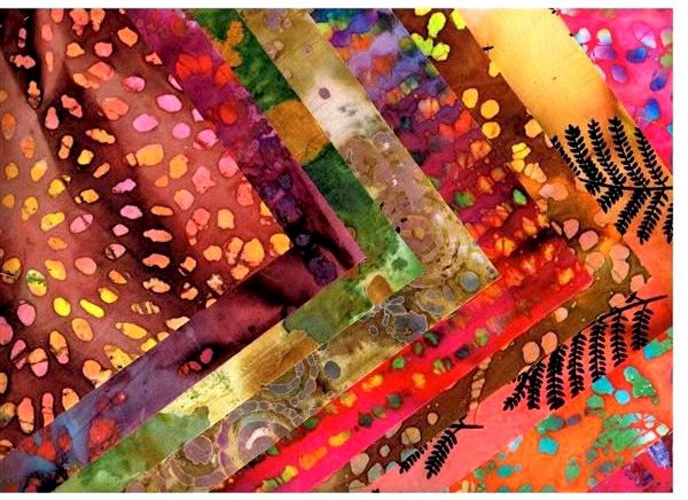 Batik Quilt Fabric Autumn Sunset Batik Fat Quarter Medley 2 Yards