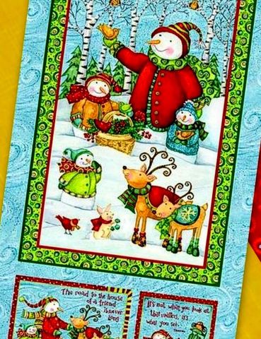 Cotton,Quilt,Fabric,Christmas,Winter,Woodlands,Snowman,Panel,,quilt backing, dresses, quilt fabric,cotton material,auntie chris quilt,sewing,crafts,quilting,online fabric,sale fabric