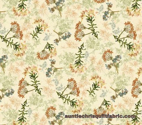 Cotton,Quilt,Fabric,Wind,Apple,Oak,Avenue,Floral,Cream,Multi,,quilt backing, dresses, quilt fabric,cotton material,auntie chris quilt,sewing,crafts,quilting,online fabric,sale fabric
