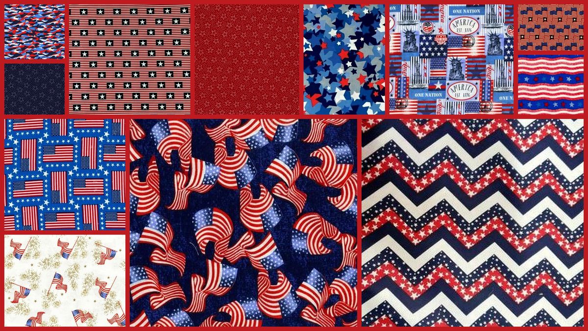 Cotton Quilt Fabric Patriotic Valor Quilt 1/2 Yard Medley 6 yards