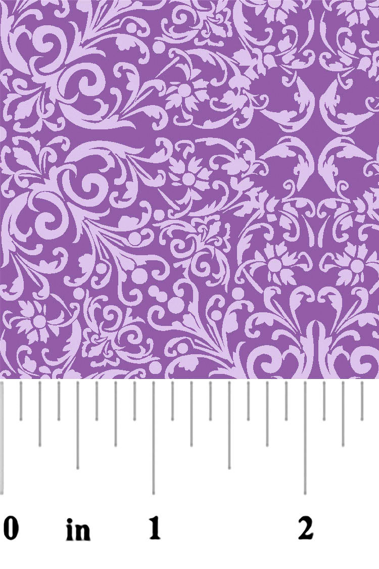 Cotton Quilt Fabric Lavender Scroll Print Wide 60" AUNTIE CHRIS QUILT